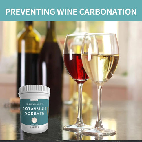 3 oz 100% Potassium Sorbate Food Grade, Pure, Premium Potassium Sorbate for Wine Making, Home Brewing, Cakes, Soft
