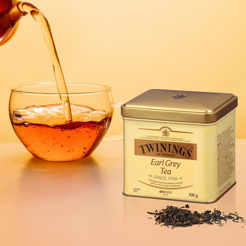 3.53 (Pack 6), Twinings Earl Grey Loose Black Tea Tins, Ounce Tins of Flavoured with Citrus and Bergamot, Caffeinated