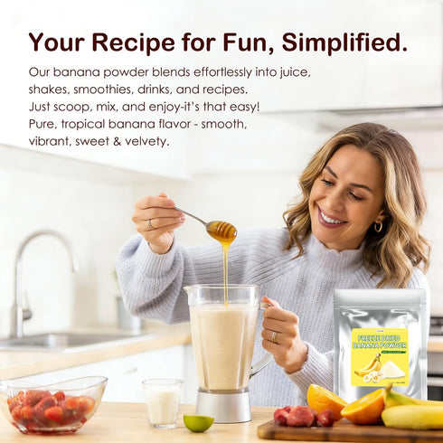 Fraunitsh 7.05oz (7.05oz) Freeze Dried Banana Powder, Natural Bananas Powder Fruit Powder for Smoothies Baking Desserts