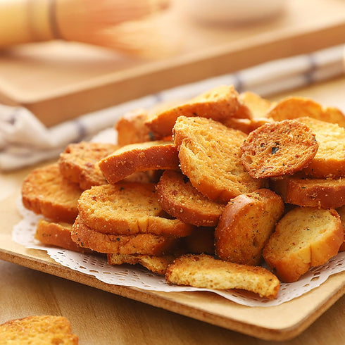 laweny 3.24oz (92g/ Bread slices garlic bread slices Salty snack Snacks Afternoon Tea Snacks Garlic cookies bag)