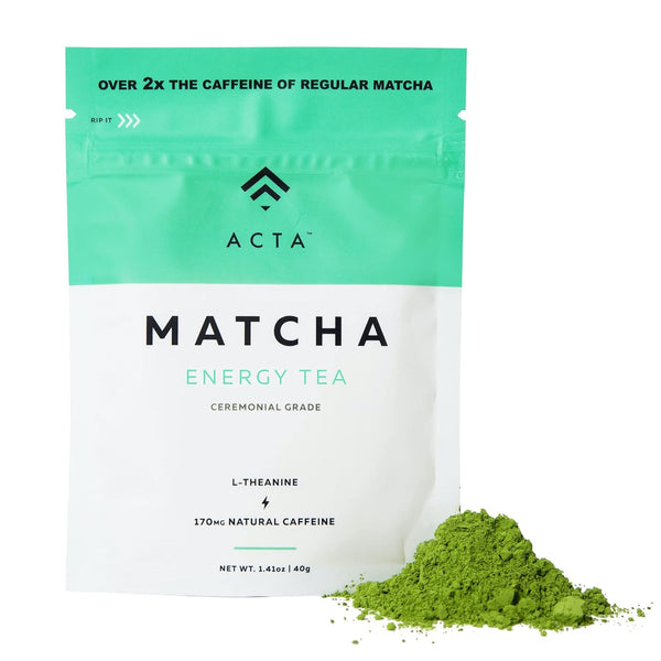 ACTA Matcha Energy Tea 40g, High Caffeine (170mg) Blend for Increased Focus &