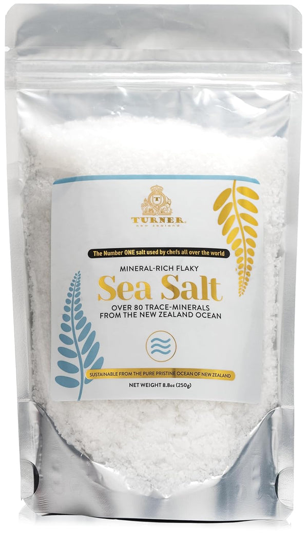 TURNER Flaky Sea Salt, 8.8 ounces of Premium Gourmet Sea Salt Flakes
