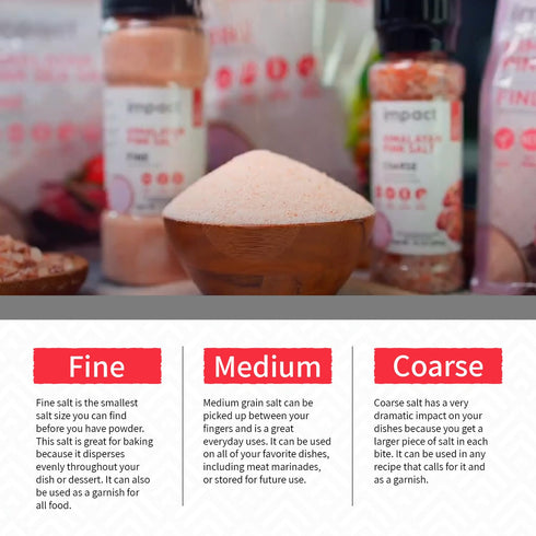 1lb Impact - Fine Himalayan Pink Sea Salt - No Additives Rich in Trace Minerals Non-GMO Gluten-Free Ideal for Low-Carb