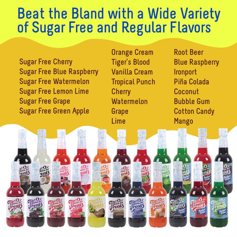 3-Pack 16.9 Time For Treats Cherry, Blue Raspberry, Watermelon Syrup Fluid Ounce Per Bottle for Snow Cones, Homemade