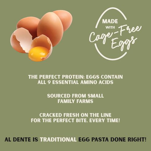 12oz (Pack 6) Al Dente Garlic Herb Pappardelle All-Natural, Hand-Crafted Egg Pasta. Traditional Pasta Noodles Made