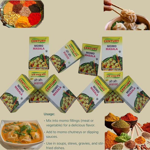 Pack 3 150 Century MOMO Masala Made in Nepal of Pcs Chinese Dumpling Spices gm Net