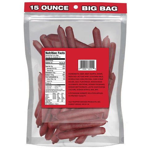 15-Ounce Package, (Pack Old Trapper Deli-Style Beef Sticks, Jalapeo Flavor, Spicy Beef Sticks, Six Grams of Protein