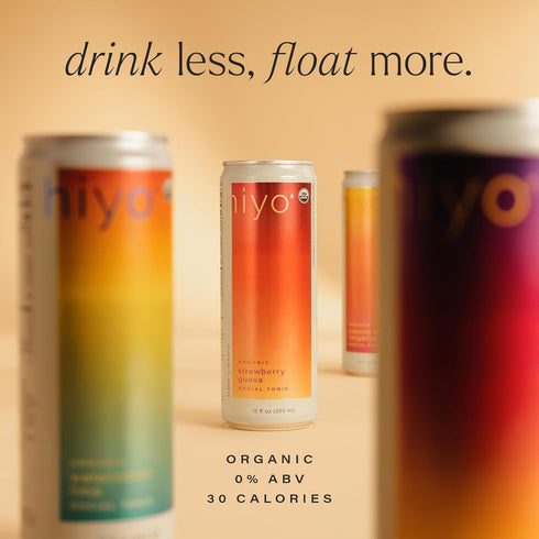 4 pack Hiyo Organic Social Tonic- Passion Fruit Tangerine, - N.A. Functional Seltzer, Sparkling Water Crafted