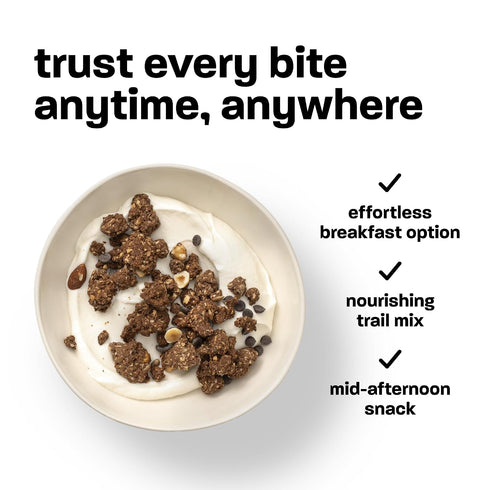 14g 12g <5g 10.6oz smul Wholegrain Protein Granola Chocolate Chip Sea Salt Granola for a Nutritious Breakfast