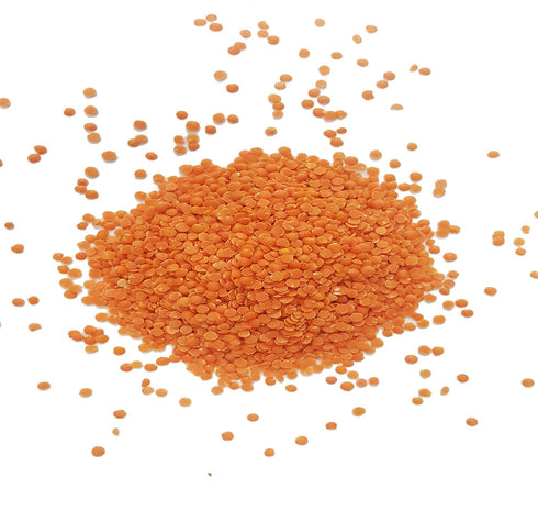 Bulk-3LB Organic Red Split Lentils aka Masoor Dal low calories rich in Iron and Protein Raw non-GMO Vegan