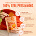 Persimmon 16 Oz, Pack 2 Persimmons Whitney Jordan Naturals Air-Dried Slices of - Dried Fruit Snack Made from Real - No