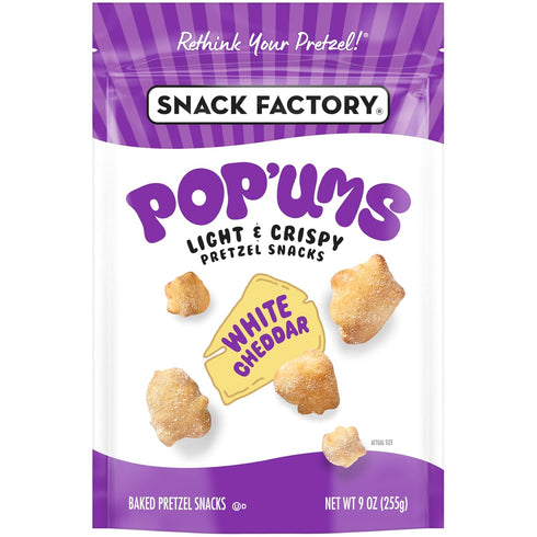 Snack Factory Pop'ums White Cheddar Pretzel Snacks, 9 Oz Bag