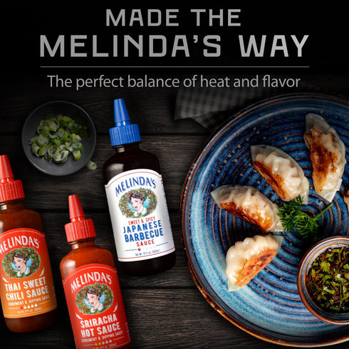 Pack 12oz, 3 Pack Melindas Asian Trio Collection - Gourmet Hot Sauce Variety with Sriracha Hot Sauce, Japanese BBQ
