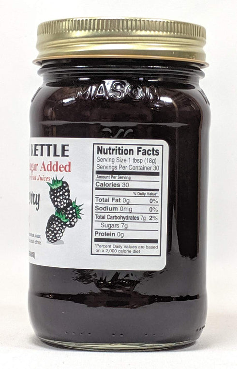 Generic 2-18 oz. The Dutch Kettle Amish Homestyle Sugarless Seedless Blackberry Jam Jars