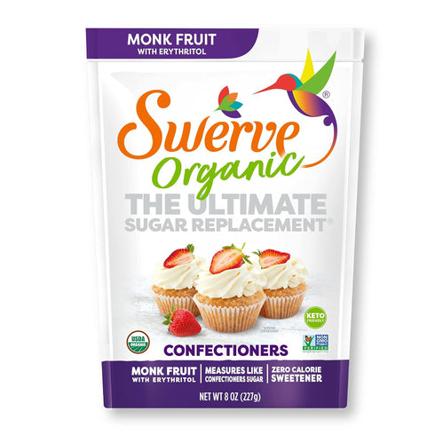 Swerve Organic Monk Fruit Blend Confectioners Sugar Replacement Sweetener, 8 Ounce (Pack