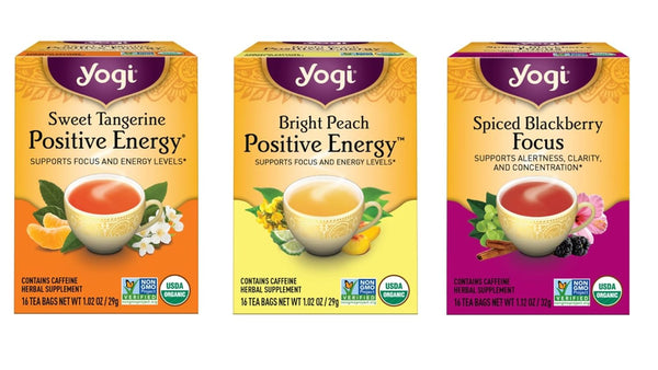Yogi Tea - Morning Energy Variety Pack (3 Pack) Includes Peach Bergamot