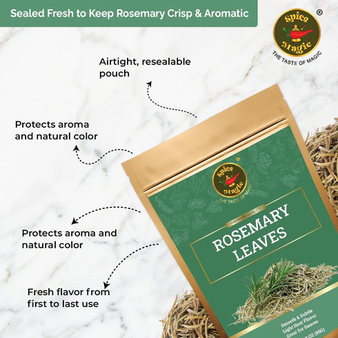 3 oz (85 Spice Magic Dried Rosemary Leaves, g) |Culinary Herb for Cooking, Seasoning, Meats, Seafood, Infused Oils
