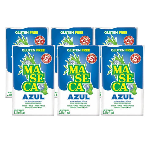 QUALITATT 10 Maseca Azul Instant Corn Masa Flour 2lb 6 Pack by Qualitatt