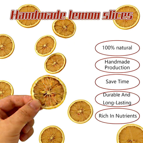 90-110 Baking3.5oz Natural Dehydrated Lemon Slices Bulk, About Slices,No Sugar Added, Sour Sweet Refreshing Citrus
