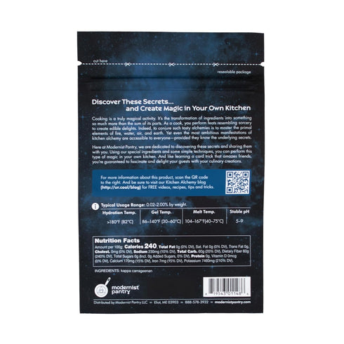 Pure Refined Kappa Carrageenan, Non-GMO Vegan OU Kosher Certified, 100g/4oz, Recommended for Vegan Cheese