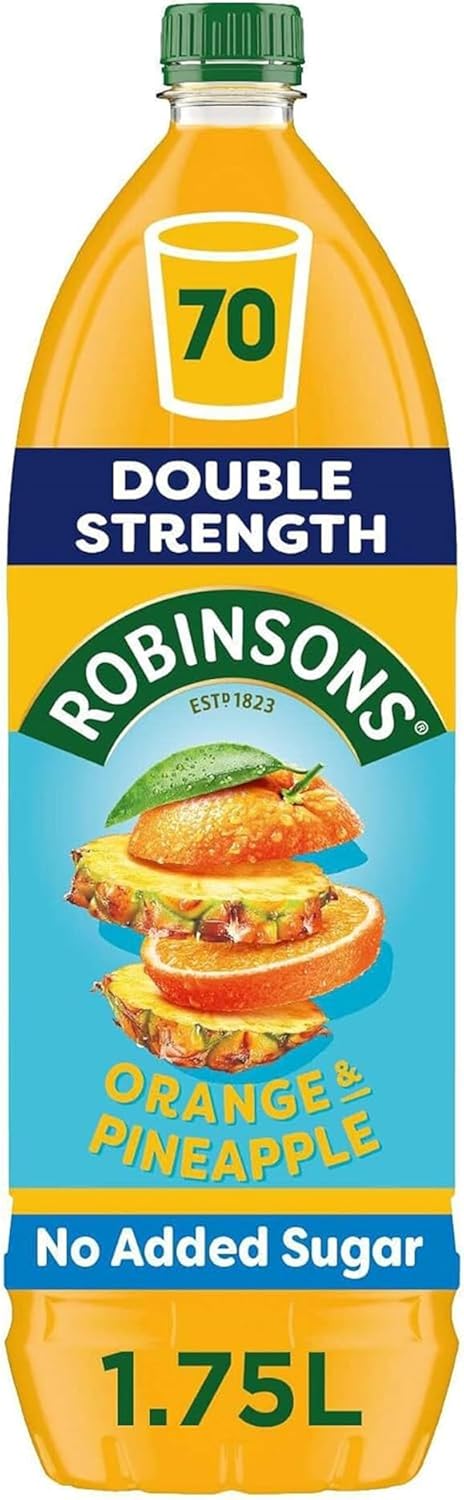 Robinsons 1750Ml Double Strength Orange & Pineapple Fruit Squash No Added Sugar