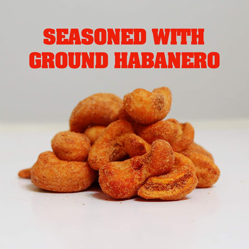 6oz. ASSKICKIN' Roasted Hot & Spicy Cashews - Habanero Flavored Spicy Nuts Resealable Can - Perfect Spicy Snacks