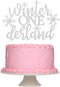 Silver Glitter Winter Onederland 1st Birthday Cake Topper, Winter Wonderland Cake Decorations