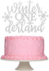 Silver Glitter Winter Onederland 1st Birthday Cake Topper, Winter Wonderland Cake Decorations