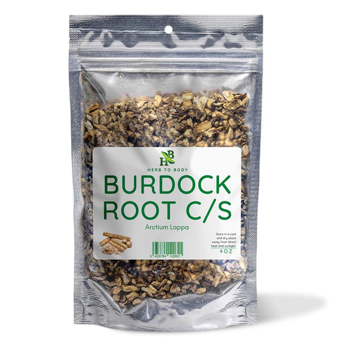 Herb To Body Burdock Root Cut & Sifted 4 oz, Wildcrafted Arctium