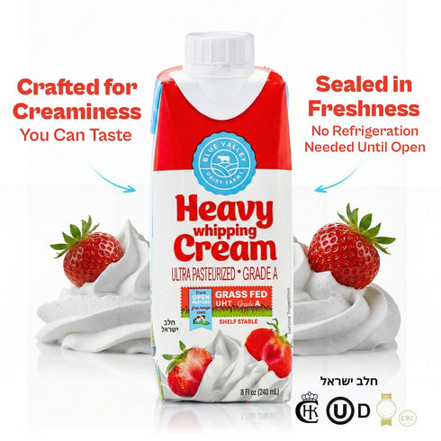 Blue valley dairy farms 8Fl Oz Blue Valley Heavy Whipping Cream Shelf Stable Ultra-Pasteurized Heavy Cream Kosher