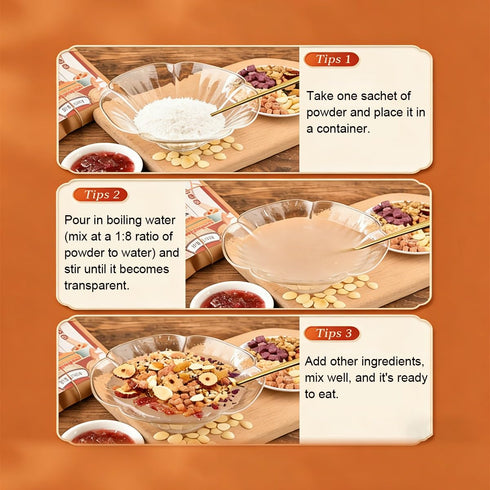 xapuo 5 Packs 90g, Rose Eight Treasures Almond Tea Mix, X Instant Brew, Ideal For Breakfast, Afternoon, Snack & Late