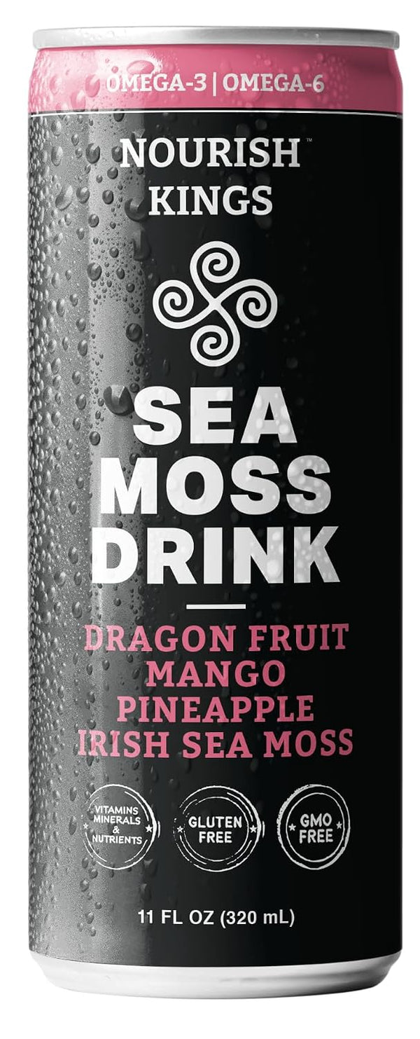 Nourish Kings Sea Moss Drink Dragon Fruit Mango Pineapple (11 fl oz,