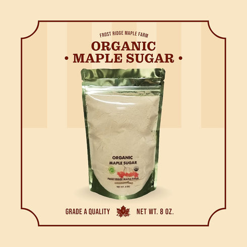 Frost Ridge Maple Farm Organic Powdered Granulated Maple Sugar, Grade A, 8 oz.