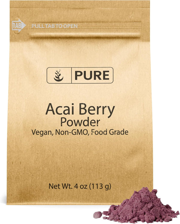 PURE ORIGINAL INGREDIENTS Acai Berry Powder, 4 oz, Superfood, Vegan