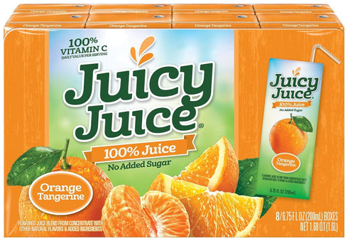 Juicy Juice Orange Tangerine Juice Single Serve Box, 54 Fluid Ounce --