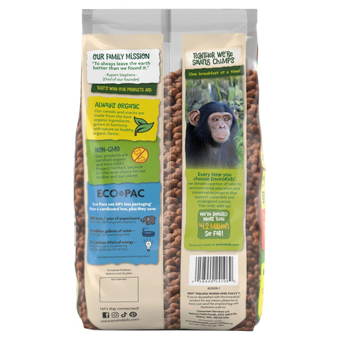 24 oz (Pack 2), EnviroKidz Organic Choco Chimps Cereal, of Chocolate, Gluten Free, Non-GMO, Fair Trade, by Nature's