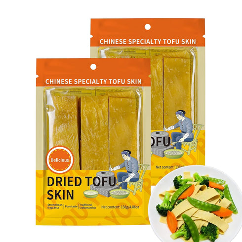 Generic Tofu Skin,Tofu Skin Sheets,138g/4.8oz Handmade Dried Bean Curd Soybeans Skin,Containing Protein,Vegetarian Dried