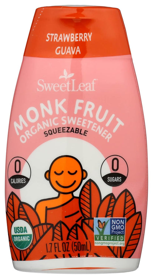 SWEET LEAF SweetLeaf - Monk Fruit Squeezable Liquid Organic Sweetener Strawberry Guava, 1.62 oz