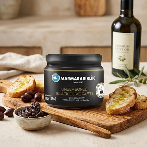 Pack 2 12 Oz (340g) Marmarabirlik, of Black Olives Spread, Turkish Olive Paste & Tapenade, Gourmet Mediterranean