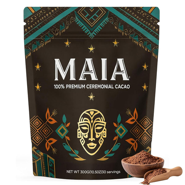 Wdvpue Maia Ceremonial Cacao - 100% Pure Natural, Enhanced with Flavanol, Theobromine, Magnesium