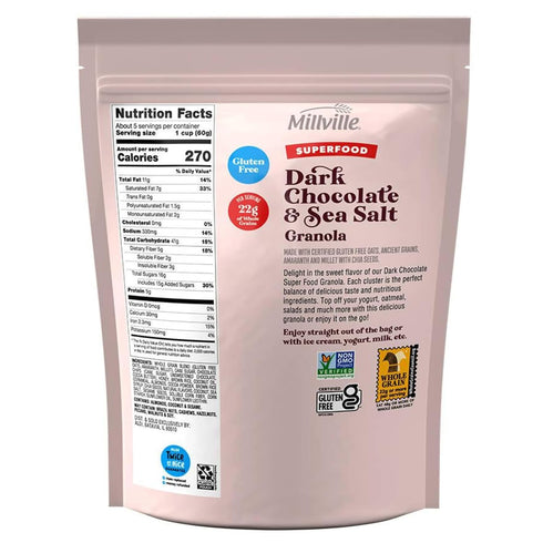 Simply Nature oats-set 2 Dark chocolate and sea salt superfoods granola gluten free