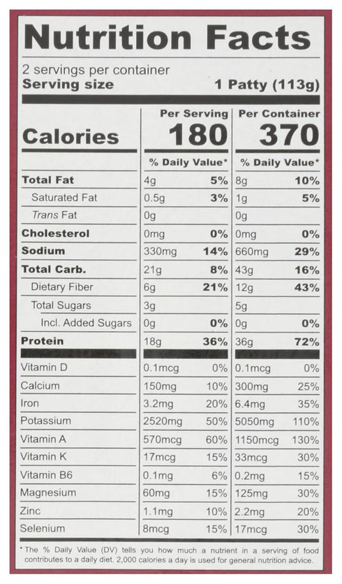 Actual Veggies 8 , High Protein Mushroom Quinoa Veggie Burger, Ounce