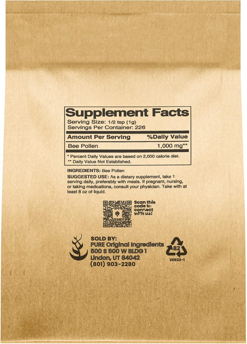 PURE ORIGINAL INGREDIENTS Bee Pollen & Quick Oats Breakfast Bundle