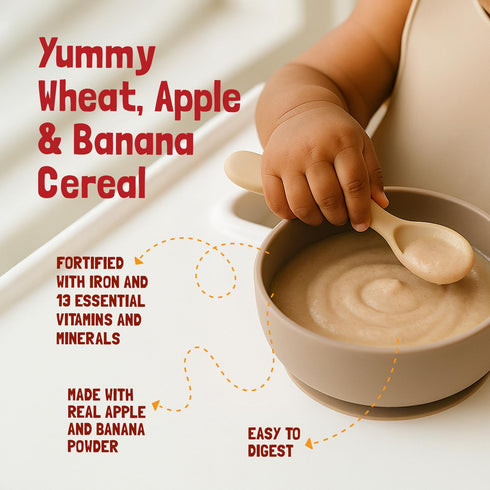 10.58 Oz (300g) Slurrp Farm Healthy Cereal for Kids | Wheat, Apple & Banana | No Added Sugar, Milk or Preservatives |