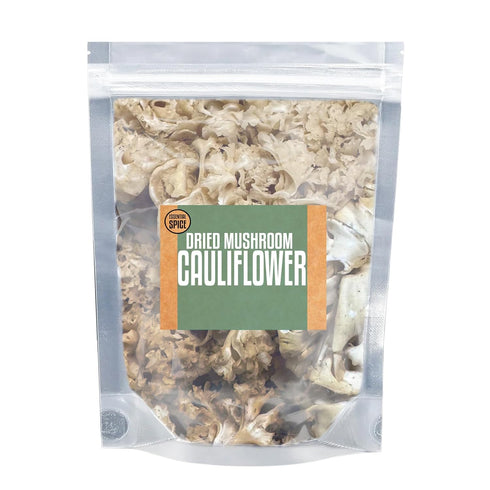 (1 lb) Essential Spice Dried Cauliflower Mushrooms Frilly Texture & Mild, Nutty Flavor Ideal for Stir-Fries, Soups
