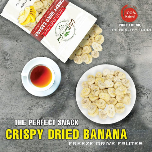 2.47 oz (70g) CRISPY DRIED BANANA VIETFARMFOOD: Freeze-dried, no sugar added, naturally sweet. Nutritious, pure