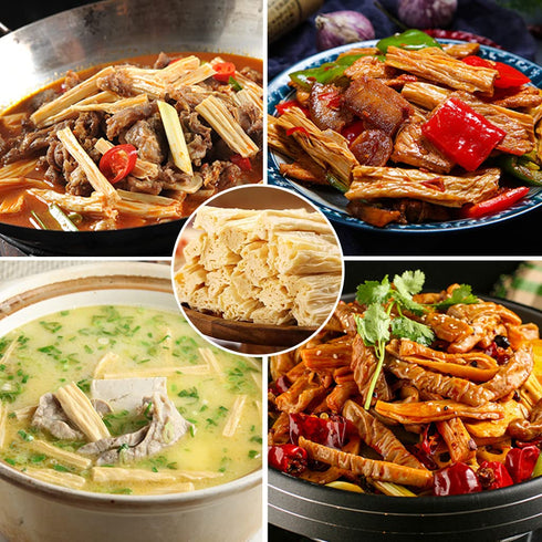 JTEDZI 17.63oz(500g) Dried Bean Curd Stick, Dried Beancurd Sticks, , Non-GMO Asian Dried Tofu Skin Yuba, Good Source