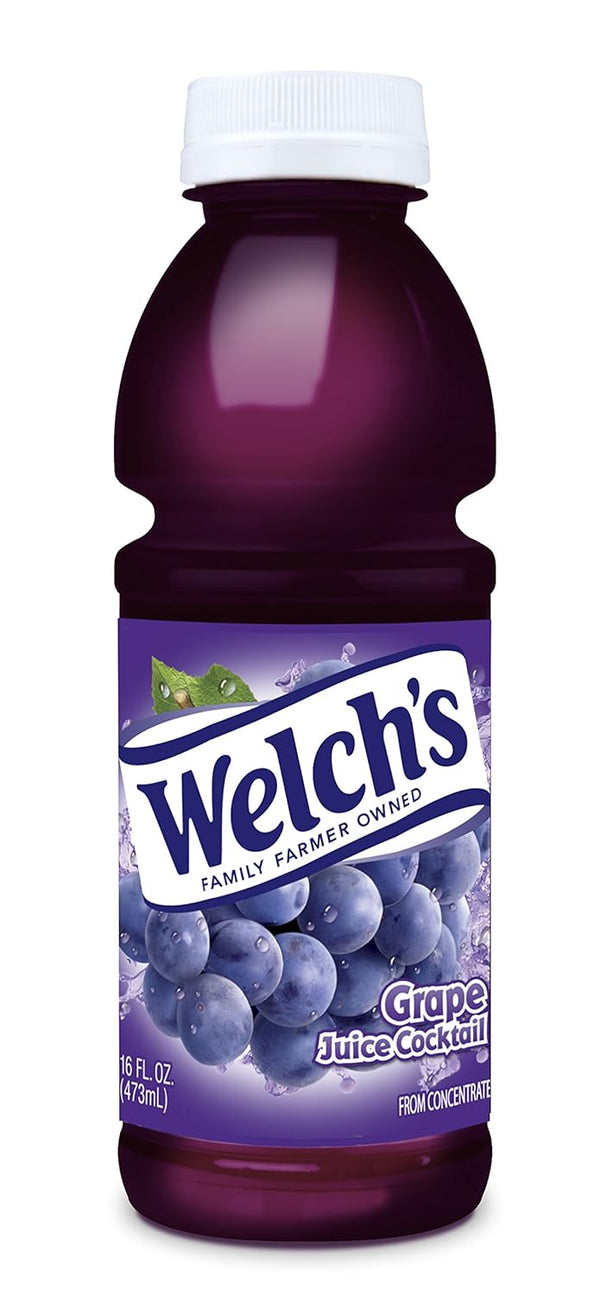 Welch's Juice Cocktail, No Preservatives, Concord Grape, 16 Ounce (Pack of 12)