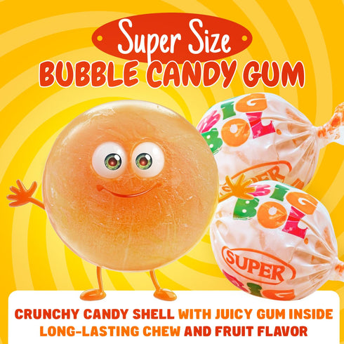 14 oz (31 Bubble Candy Gum SUPER SIZE, Bulk Bag, Fruit Flavored, Nostalgic Gum, Individually Wrapped, Dual Taste