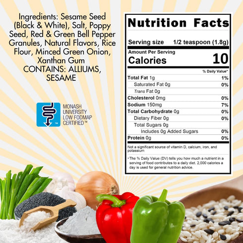 Smoke n Sanity SnS Everything Bagel Seasoning, 3.5 oz Shaker, Monash Certified Low FODMAP